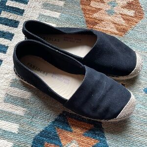 Anthro x Fabiolas Leather Espadrille Flats Black